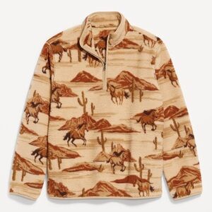 Printed Sherpa Pullover